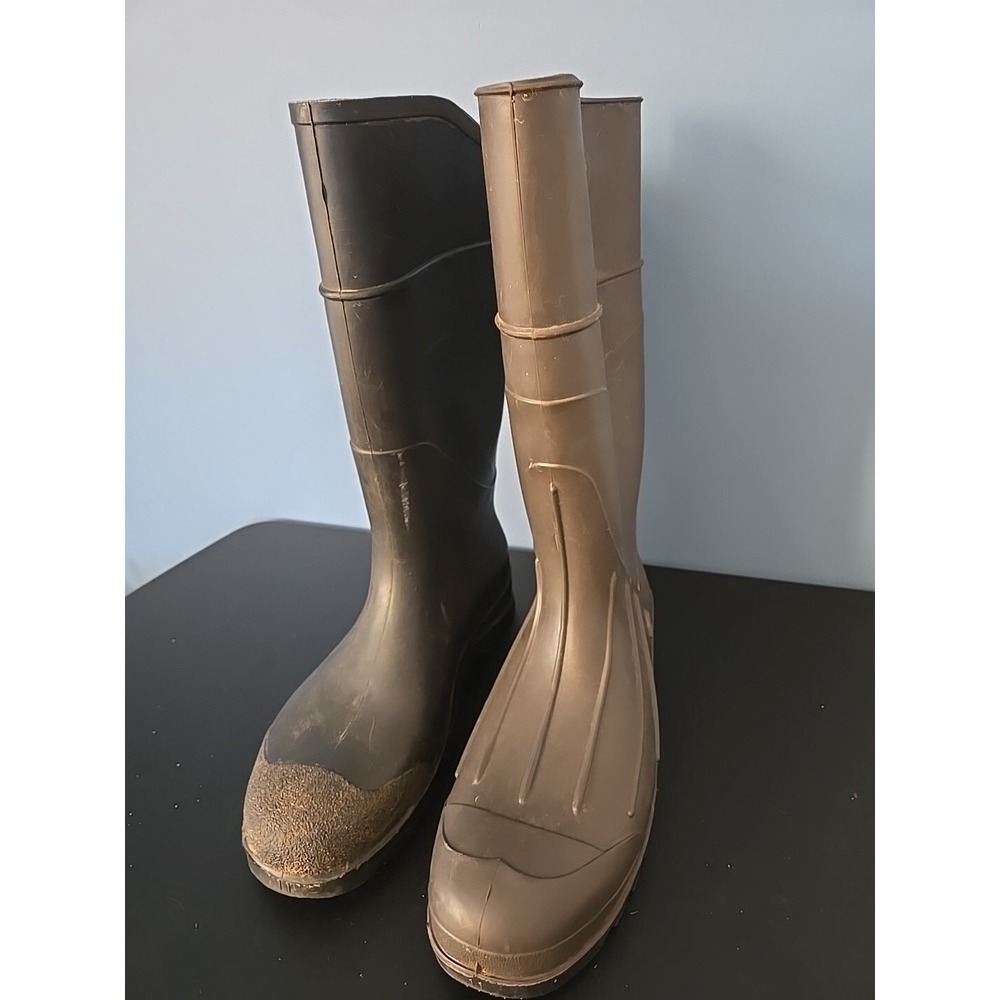 Honeywell Servus Rubber Boots Muck Barn Farm Waterproof Brown Black Sz 11 READ!!